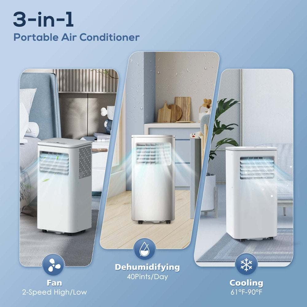 AGLUCKY 5000BTU(8000 BTU Ashrae)Portable Air Conditioner, 250 Sq.Ft 3 in 1 AC with 24-Hour Timer, Suitable for Families