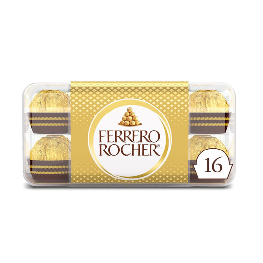 Ferrero Rocher Premium Gourmet Milk Chocolate Hazelnut, Individually Wrapped Candy, 16 Count