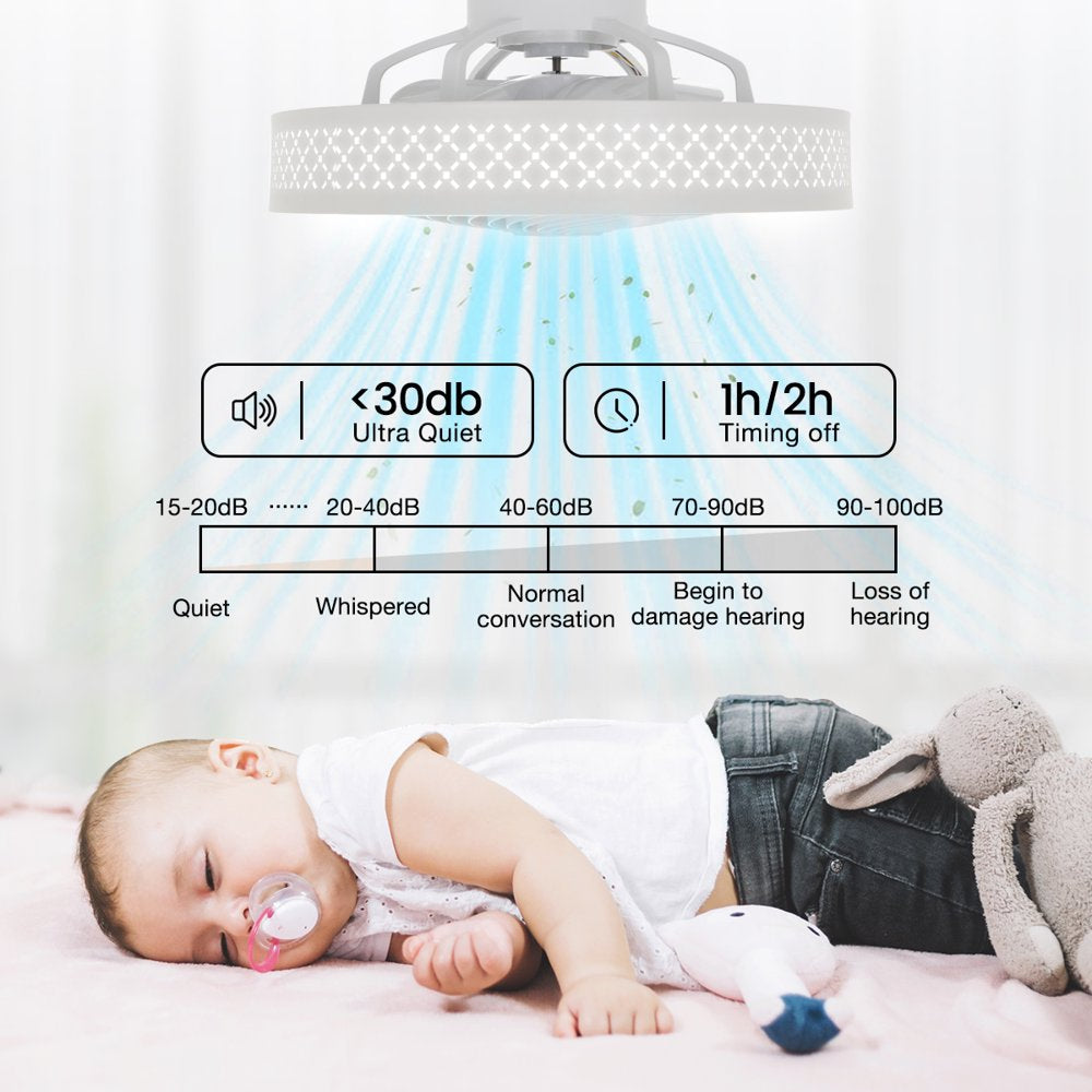 BLITZWILL 20 in round Ceiling Fans with Dimmable LED Bright Light, W/ Remote Control, Wind Speeds Adjusting + Timing Function + Metal Hollowed-Out Shell