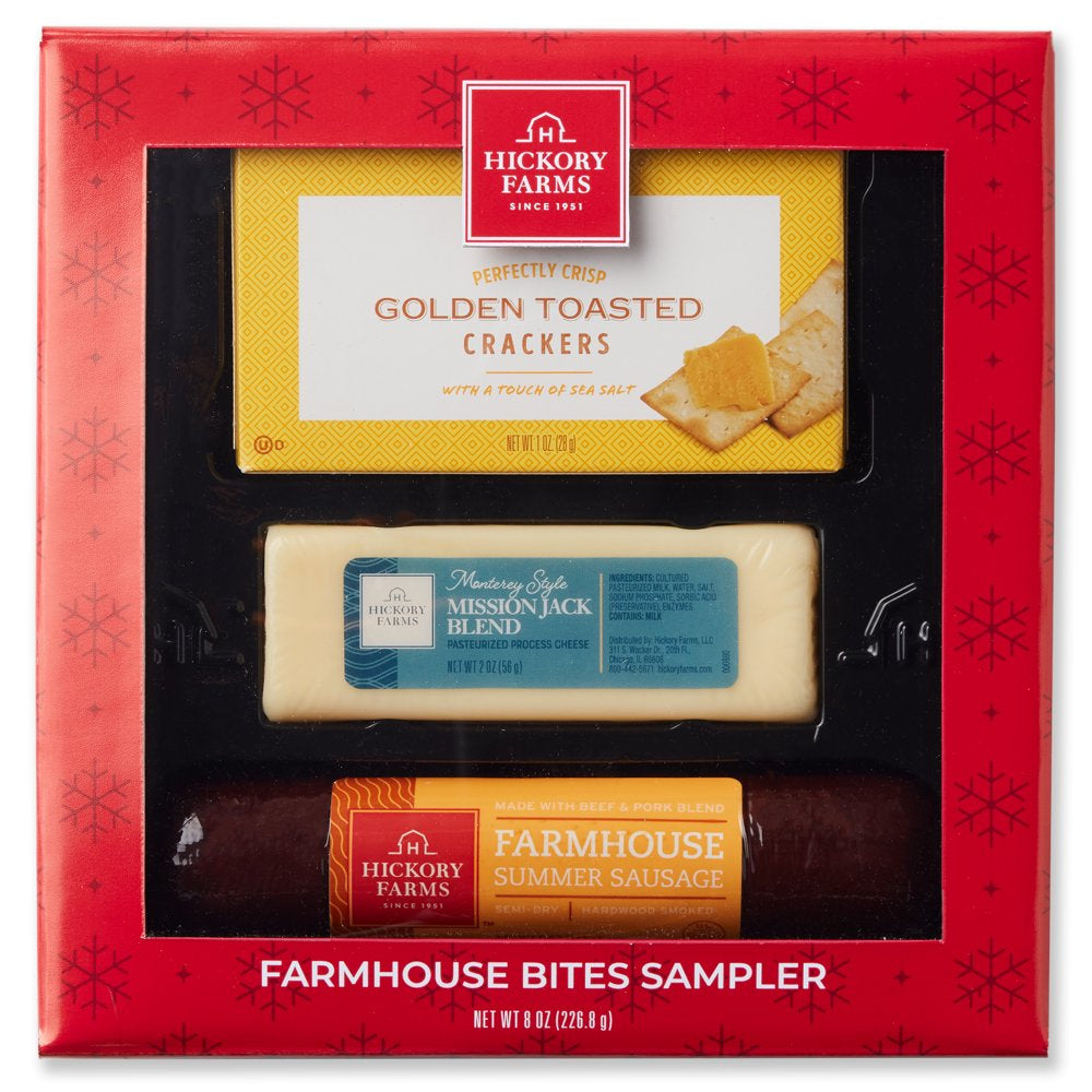 Hickory Farms Holiday Farmhouse Bites Sampler Gift 8 oz - 3 Pieces