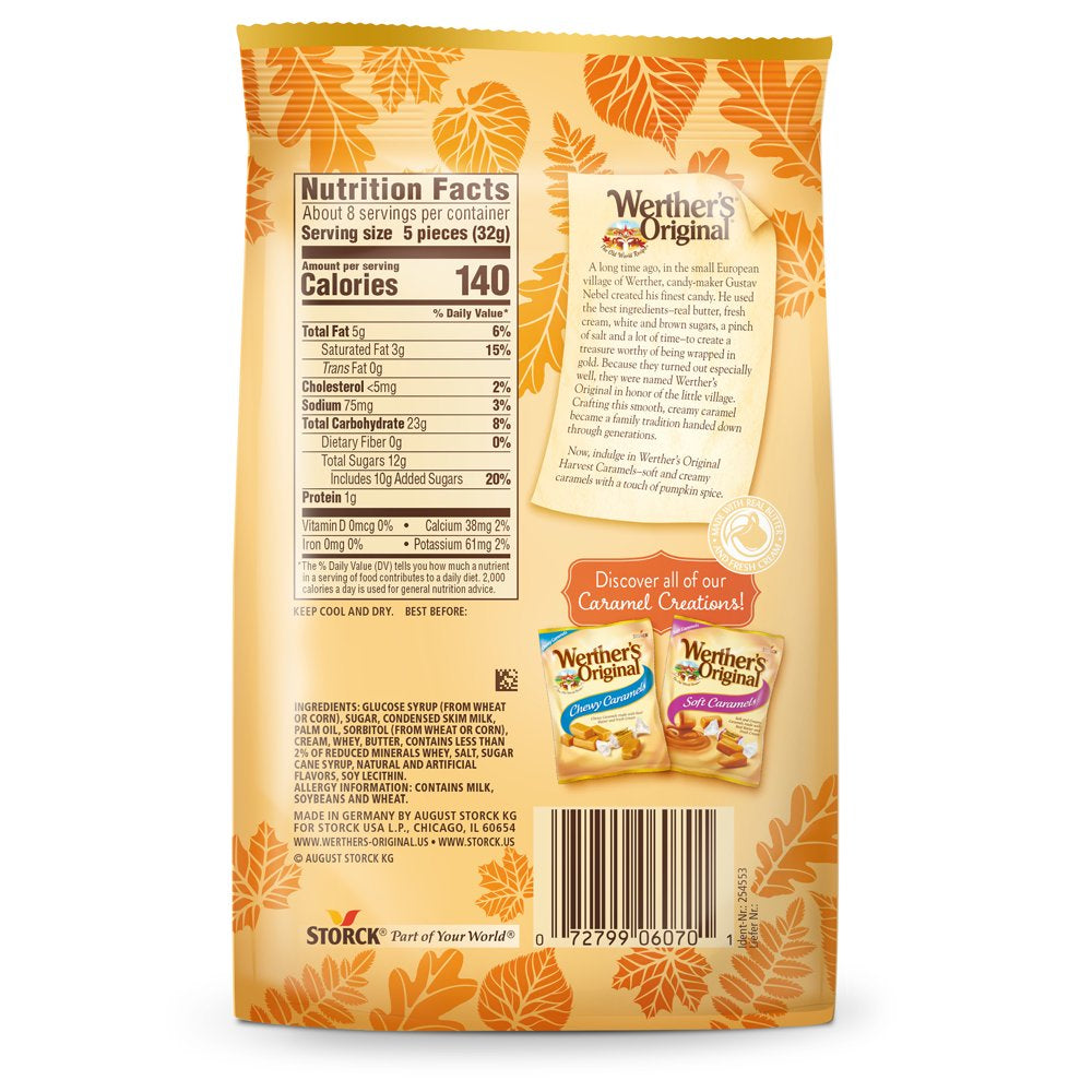 Werther's Original Harvest Pumpkin Spice Soft Caramel Candy, 8.57 oz