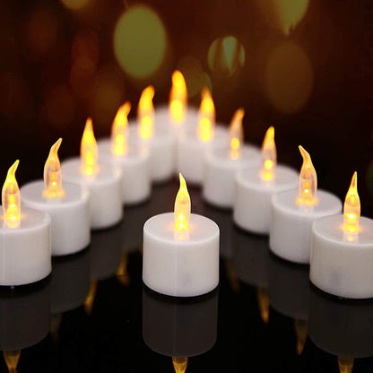 24-Pack Tea Lights Candles Flameless Tealight Battery Candles LED Flickering Electric Tea Candles for Mother'S Day,Valentine'S Gift,Christmas,Holiday,Anniversary,Wedding,Party(Warm Yellow）