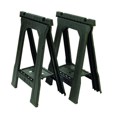  32" H x 22-1/2" W x 5" D Folding Sawhorse 800 lb. Black 1 pair