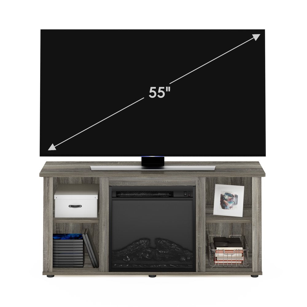 Furinno Jensen Fireplace TV Stand for TVs up to 55"