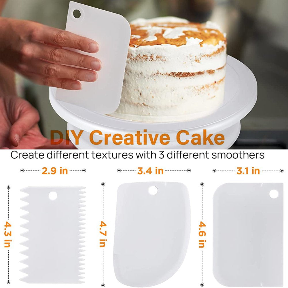 72 Pcs Cake Decorating Kits Supplies with Cake Turntable Icing Tips Pastry Bags Icing Spatula