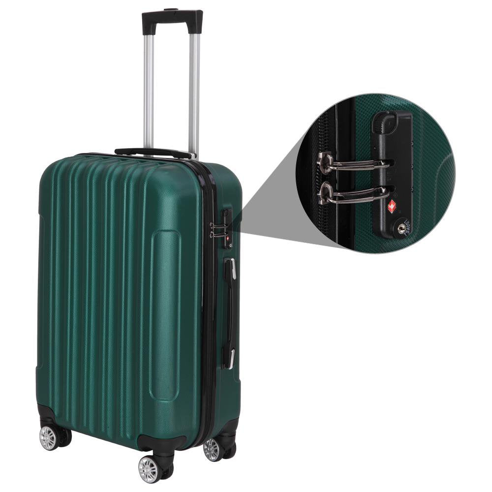 Zimtown 3-Piece Nested Spinner Suitcase Luggage Set with TSA Lock, Dark Green