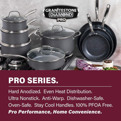 Granite Stone Pro Hard Anodized Pots and Pans Set Premium Nonstick Cookware Set Oven Dishwasher Safe 13Pcs