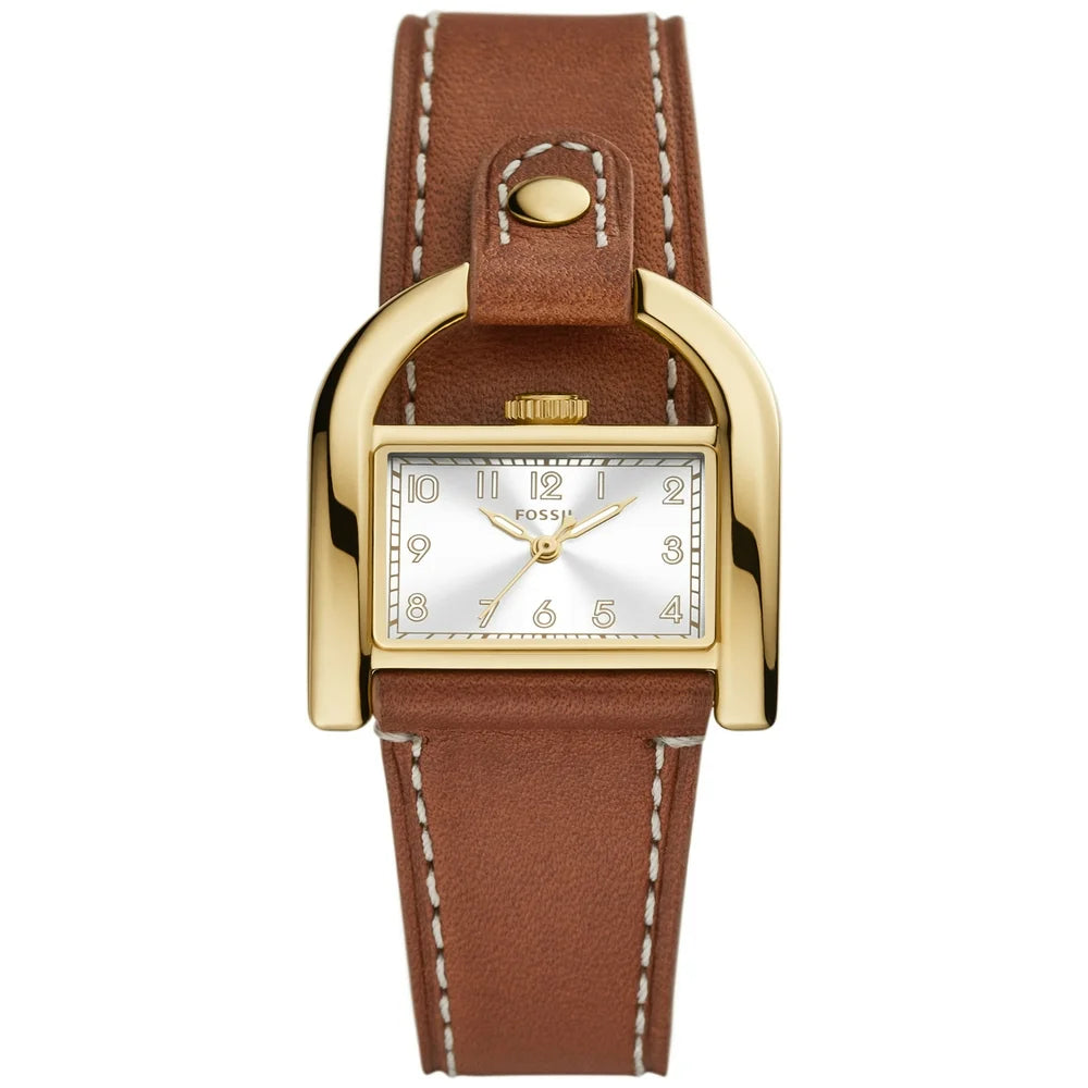 Fossil Women's Harwell Three-Hand Medium Brown Leather Watch (ES5264)