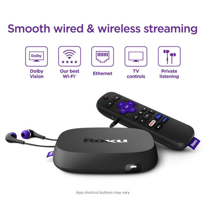 Roku Ultra LT Streaming Device 4K/HDR/Dolby Vision/Dual-Band Wi-Fi® with Roku Voice Remote and HDMI Cable