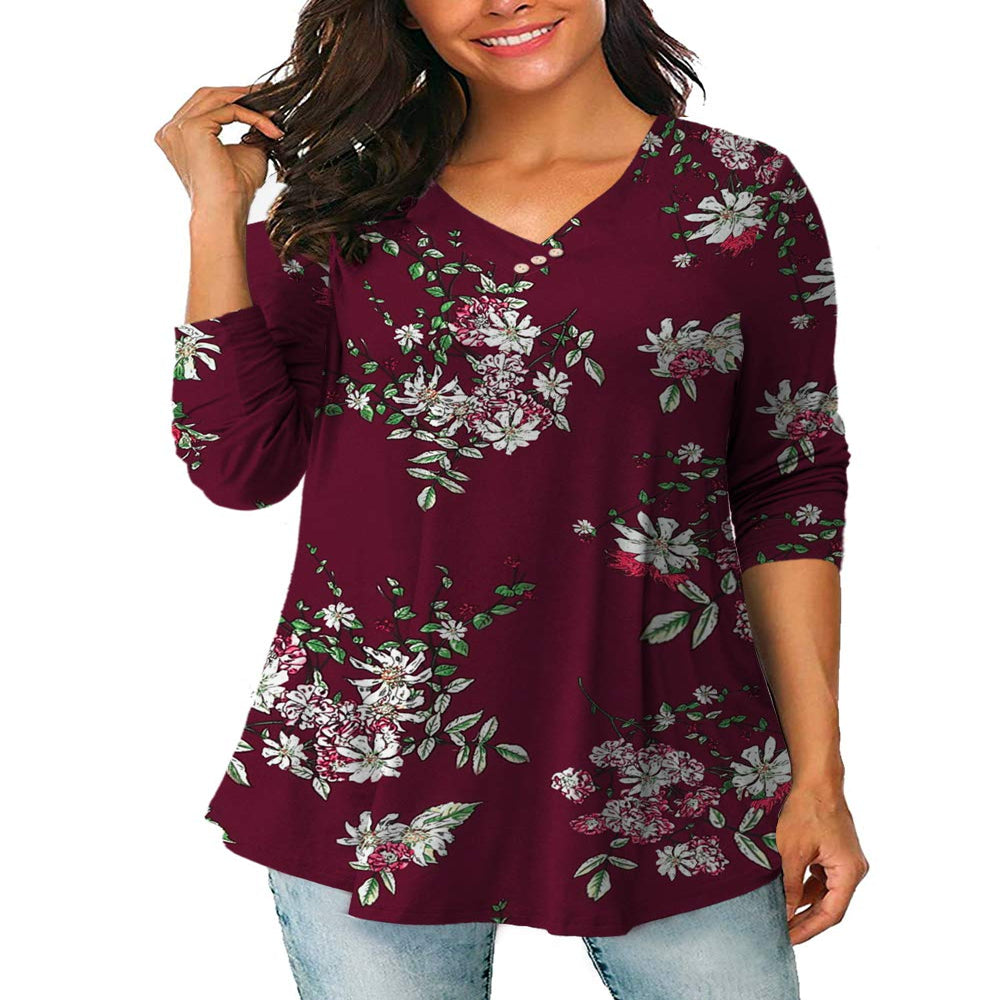 FOLUNSI Women's Plus Size Tops Casual Blouses Long Sleeve Flowy Tunic Tops m-4xl