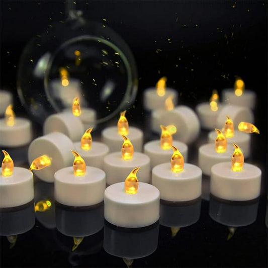 24-Pack Tea Lights Candles Flameless Tealight Battery Candles LED Flickering Electric Tea Candles for Mother'S Day,Valentine'S Gift,Christmas,Holiday,Anniversary,Wedding,Party(Warm Yellow）