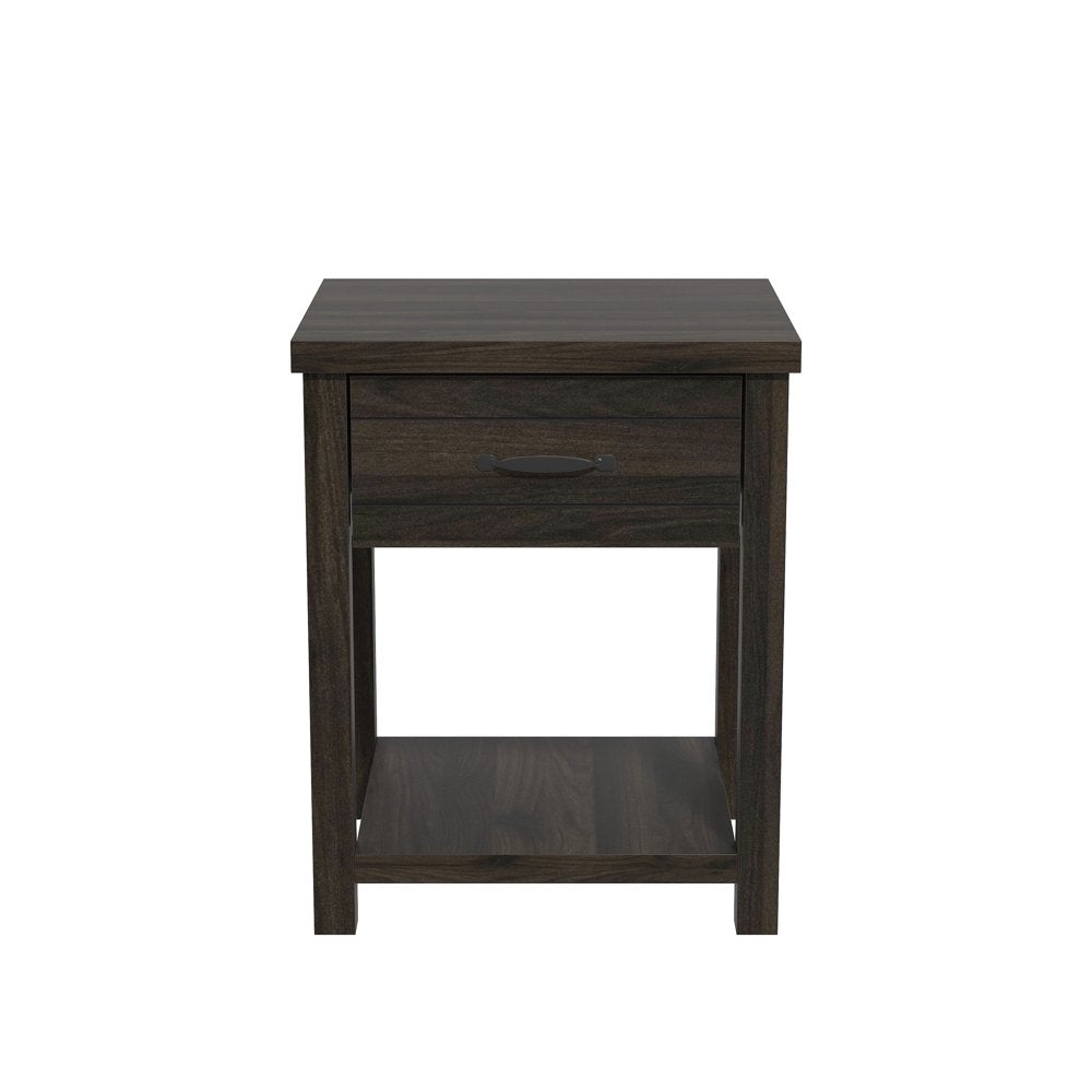 Hillsdale Lancaster Farmhouse 1 Drawer Nightstand, Set of 2, Dark Espresso