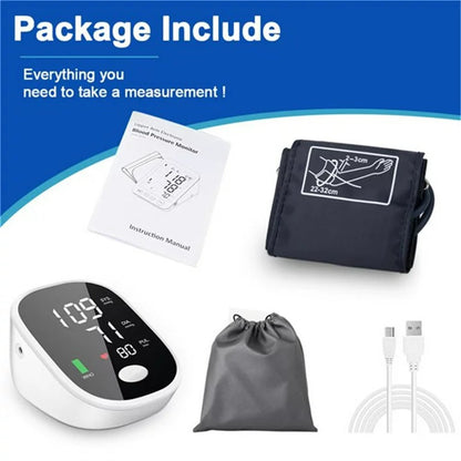 Blood Pressure Monitor, Automatic Upper Arm Blood Pressure Monitor, Accurate BP Machine with Large LCD Display & Voice Broadcast, Batteries Hypertension Detector