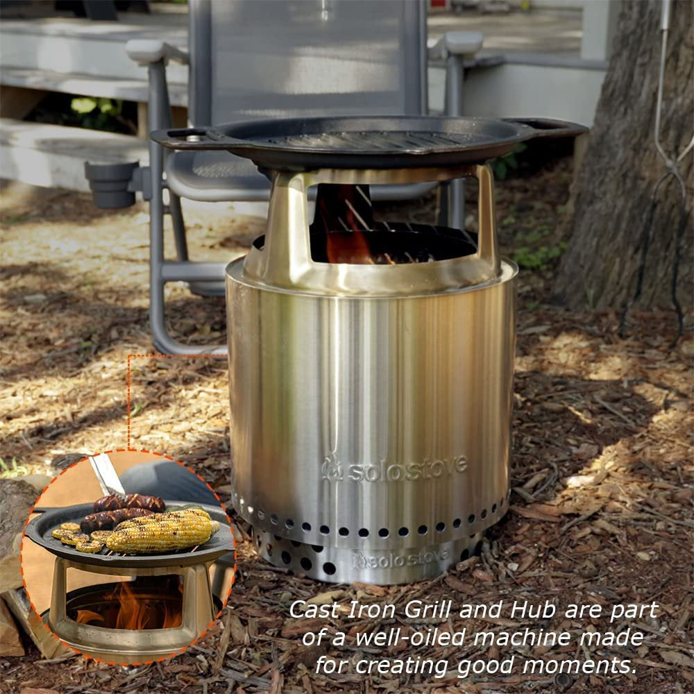 Solo Stove Ranger Grill Cooking Bundle, Cast Iron Grate, Fire Pit Gril ...