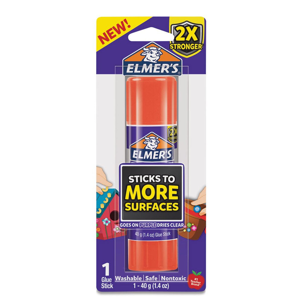 Elmer’S Extra Strength Washable School Glue Sticks, Disappearing Purple, 6 Gram, 2 Count