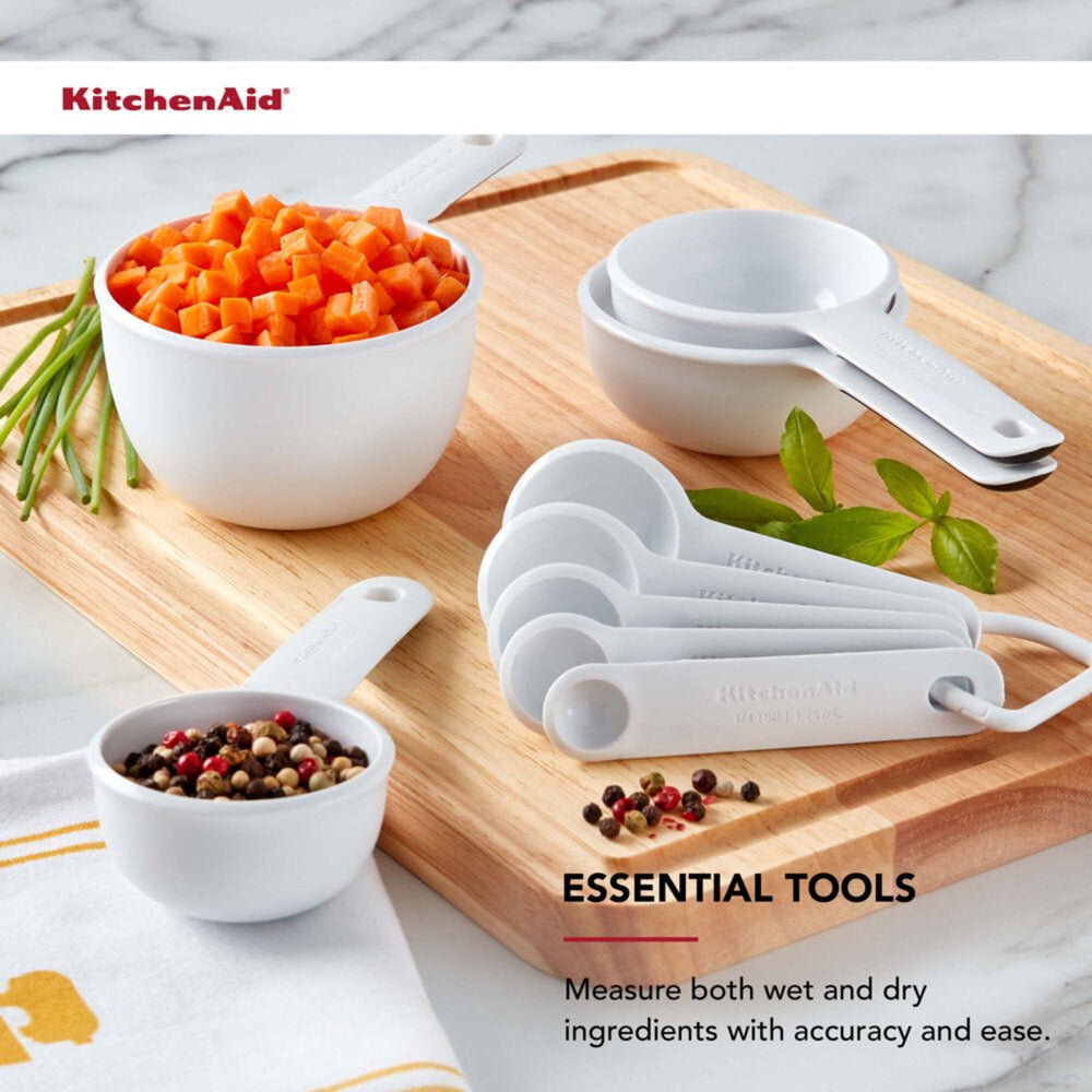 KitchenAid 21-Piece Plastic with Non-Skid Bottom Mixing Bowl and Measuring Set White