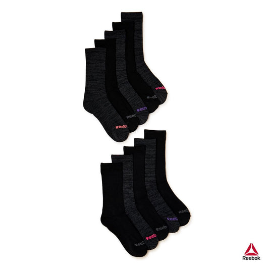 Reebok Women's Pro Series Cushion Crew Socks, 10-Pack