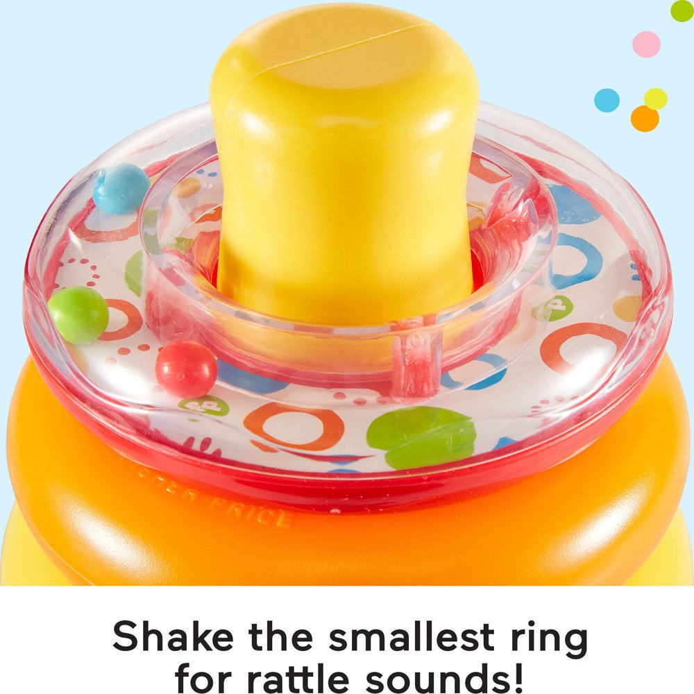 Fisher-Price Rock-A-Stack Ring Stacking Toy with Roly-Poly Base for Infants