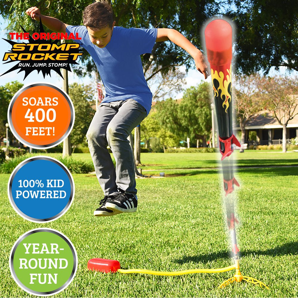 Stomp Rocket® Original X-treme Rocket Launcher for Kids, Soars 400 Ft, 6 Foam Rockets and Adjustable Launcher, Gift for Boys or Girls Age 9+