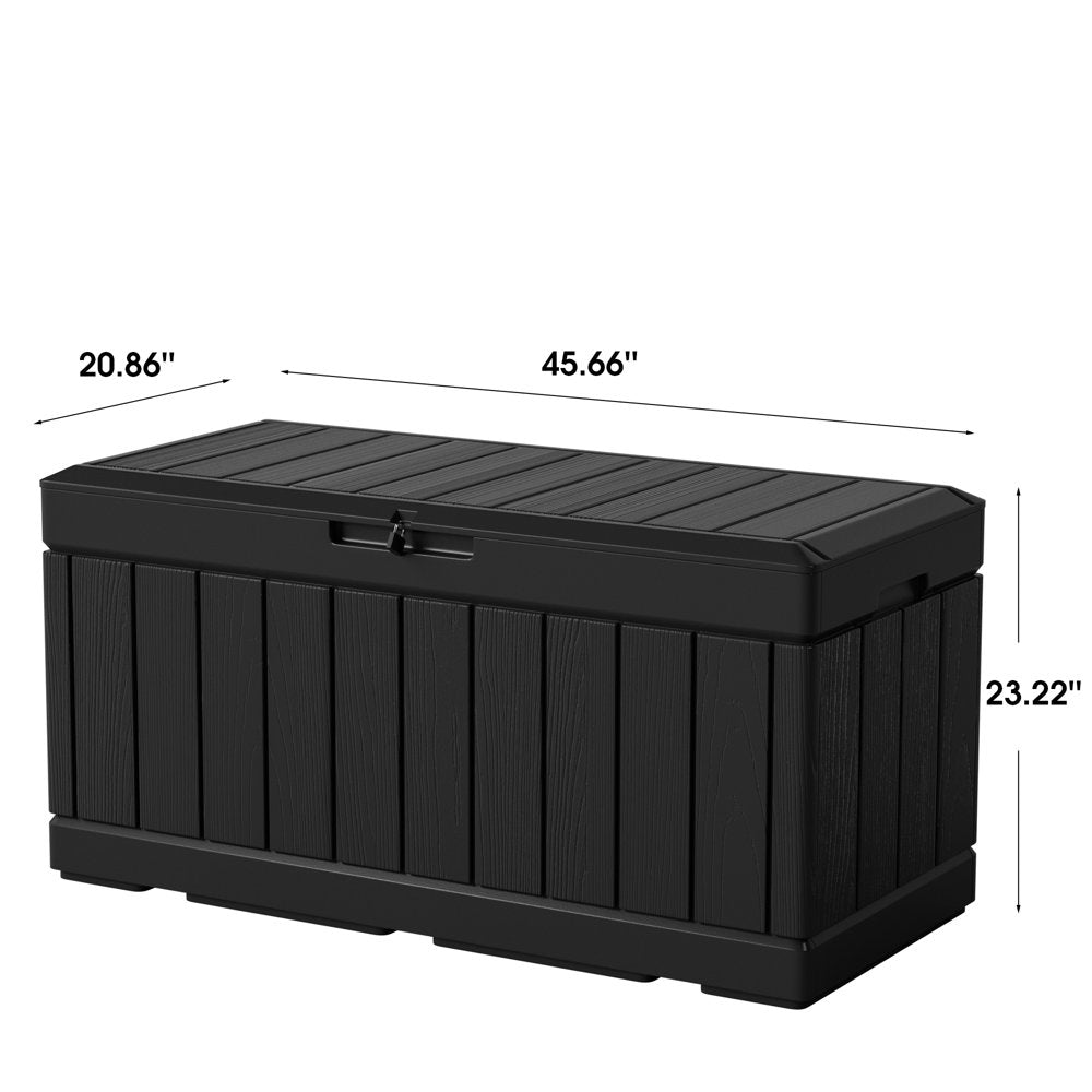 Homall 82 Gallon Outdoor Storage in Resin Deck Box 45.66in Width Lockable Deck Box, Black