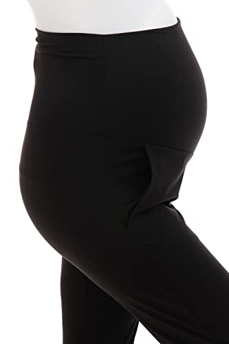 Leggings Depot Women's Maternity Pants Over The Belly Pregnancy Joggers Casual Lounge Pants (Black, X-Large)