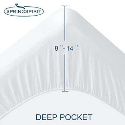 Twin Mattress Protector Waterproof Soft & Breathable Terry, Noiseless Mattress Cover Fits up -14'' Depth, Skin-Friendly Machine Wash Mattress Protector