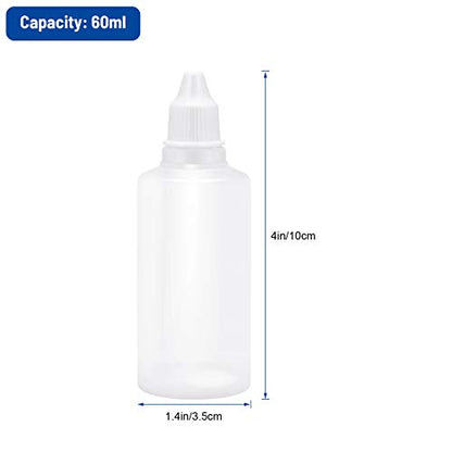 TOOL GADGET Plastic Dropping Bottles Vial of Liquid Eye Liquid Dropper, 60ml, 12 pack