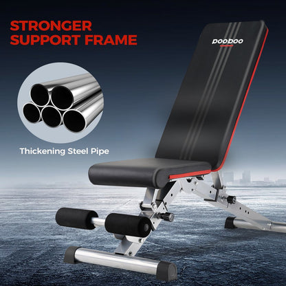 Dumbbell Bench Workout Foldable Weight Bench 600 lbs with 6 Incline Adjustable and Thickened 5 Layer Structure gym bench Strength Training Bench for Home Training