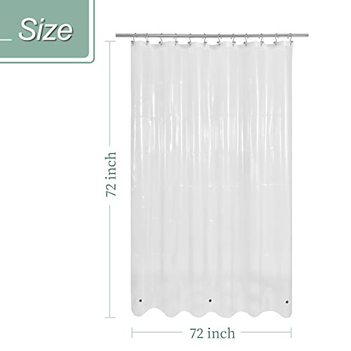 Mrs Awesome Shower Curtain Liner with Magnets: 72 x 72 Clear PEVA Plastic Shower Curtain for Bathroom, Lightweight & Waterproof