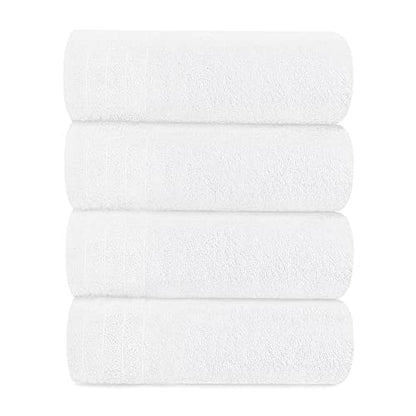 Tens Towels Large Bath Towels, 100% Cotton, 30 x 60 Inches Extra Large Bath Towels, Lighter Weight, Quicker to Dry, Super Absorbent, Perfect Bathroom Towels (Pack of 4, White)