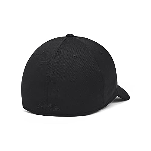 Under Armour mens Blitzing Cap Stretch Fit Hat, (002) Black Black, Medium-Large