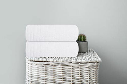 Tens Towels Large Bath Towels, 100% Cotton, 30 x 60 Inches Extra Large Bath Towels, Lighter Weight, Quicker to Dry, Super Absorbent, Perfect Bathroom Towels (Pack of 4, White)