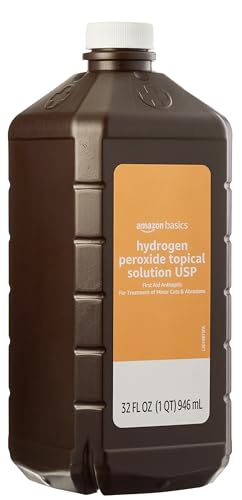 Amazon Basics Hydrogen Peroxide Topical Solution USP, 32 Fl Oz, Pack of 1