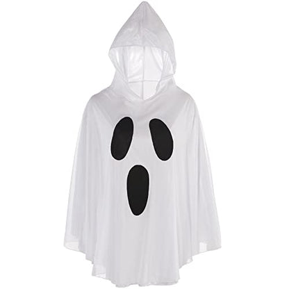 Ghost Poncho Women's Spirit Costume - Adult Size (1 Count) | Perfect Spooky Elegance for Parties & Gatherings,White