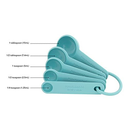 KitchenAid Measuring Spoons, Set Of 5, Aqua Sky