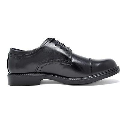 Bruno Marc Men's Black Leather Lined Dress Oxford Shoes Classic Lace Up Formal Dress Wide Shoes,DOWNINGWIDE-01,Black,12 W US