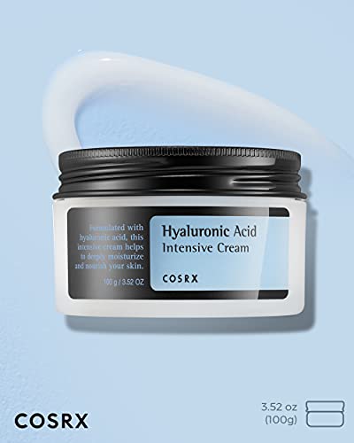 COSRX Hyaluronic Acid Moisturizing Cream, Long-lasting Hydration, Rich Moisturizer for Sensitive Skin 3.53 oz / 100g, Korean Skin Care, Animal Testing Free, Parabens Free