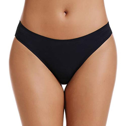 voenxe Seamless Thongs for Women No Show Thong Underwear Women 5-10 Pack (C-5 Pack Basics, Medium)