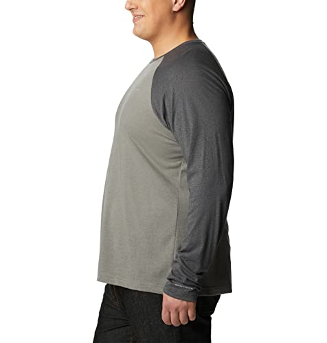 Columbia Men's Thistletown Hills Raglan Tee, City Grey Heather/Shark Heather, 4X Tall