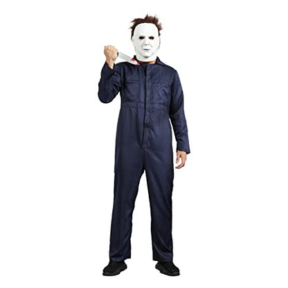 Xambop Michael Myers Costume for Adult Men,Halloween Cosplay Michael Myers Jumpsuit Coveralls (L)