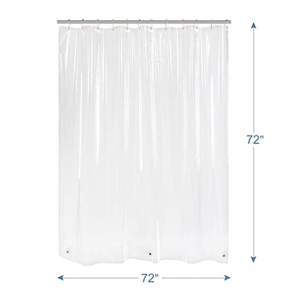 AmazerBath Shower Curtain Liner, 72x72 Clear Shower Curtain Liner, Waterproof Plastic Shower Liner, Cute Lightweight PEVA Shower Curtain for Bathroom with 3 Magnets and 12 Rustproof Metal Grommets