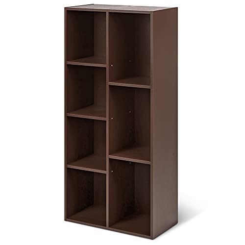 Amazon Basics 7 Cube Organizer Bookcase, Espresso, 9.3 x 19.5 x 41.7 in