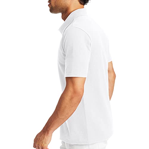 Hanes mens Short Sleeve X-temp W/ Freshiq Polo Shirt, White, X-Large US