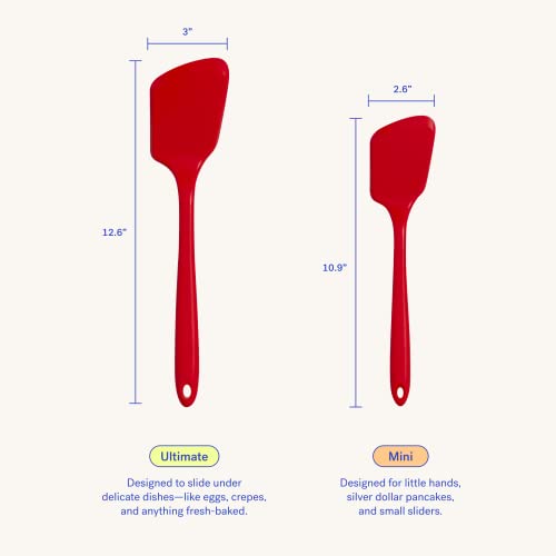 GIR: Get It Right Premium Silicone Spatula Turner | Heat-Resistant up to 550¡F | Nonstick Pancake Flipper, Egg Spatula, Kitchen Spatula | Mini - 11 IN, Slate