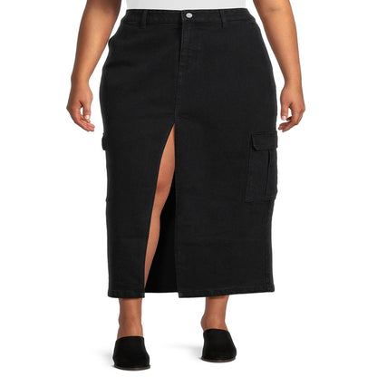  Juniors Plus Size Cargo Maxi Skirt