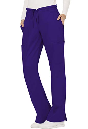 Scrubs for Women Workwear Revolution, Drawstring Scrub Pants WW120T, L Tall, Grape