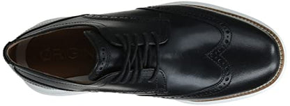 Cole Haan Men's Original Grand Shortwing Oxford Shoe, Black Leather/White, 11 Medium US