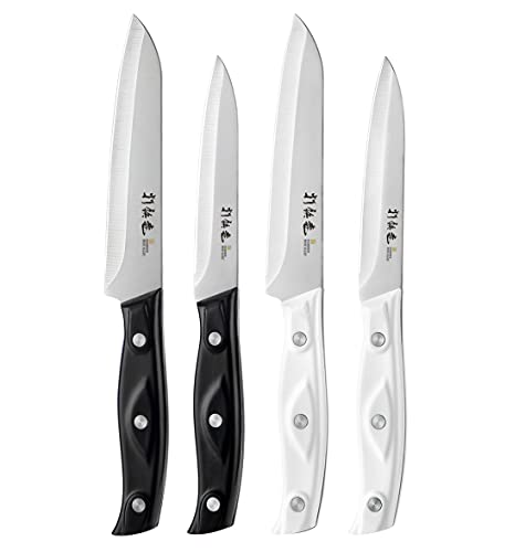 4PCS Paring Knife - 4/4.5 inch Fruit and Vegetable Paring Knives - Ultra Sharp Kitchen Knife - Peeling Knives - German Stainless Steel-ABS Handle