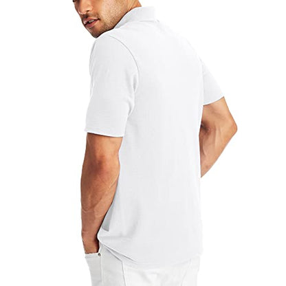 Hanes mens Short Sleeve X-temp W/ Freshiq Polo Shirt, White, X-Large US