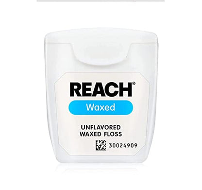 Reach Waxed Dental Floss Variety 3 Flavor Pack | Effective Plaque Removal, Extra Wide Cleaning Surface | Shred Resistance, Slides Smoothly & Easily | Unflavored, Mint, Cinnamon, 55 Yards Each